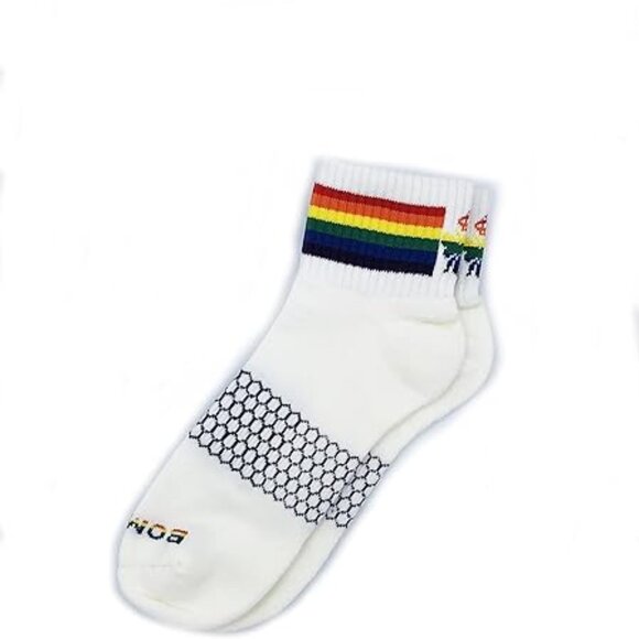 Bombas Bee Proud Quarter Pride Rainbow Socks LARGE - Picture 2 of 2